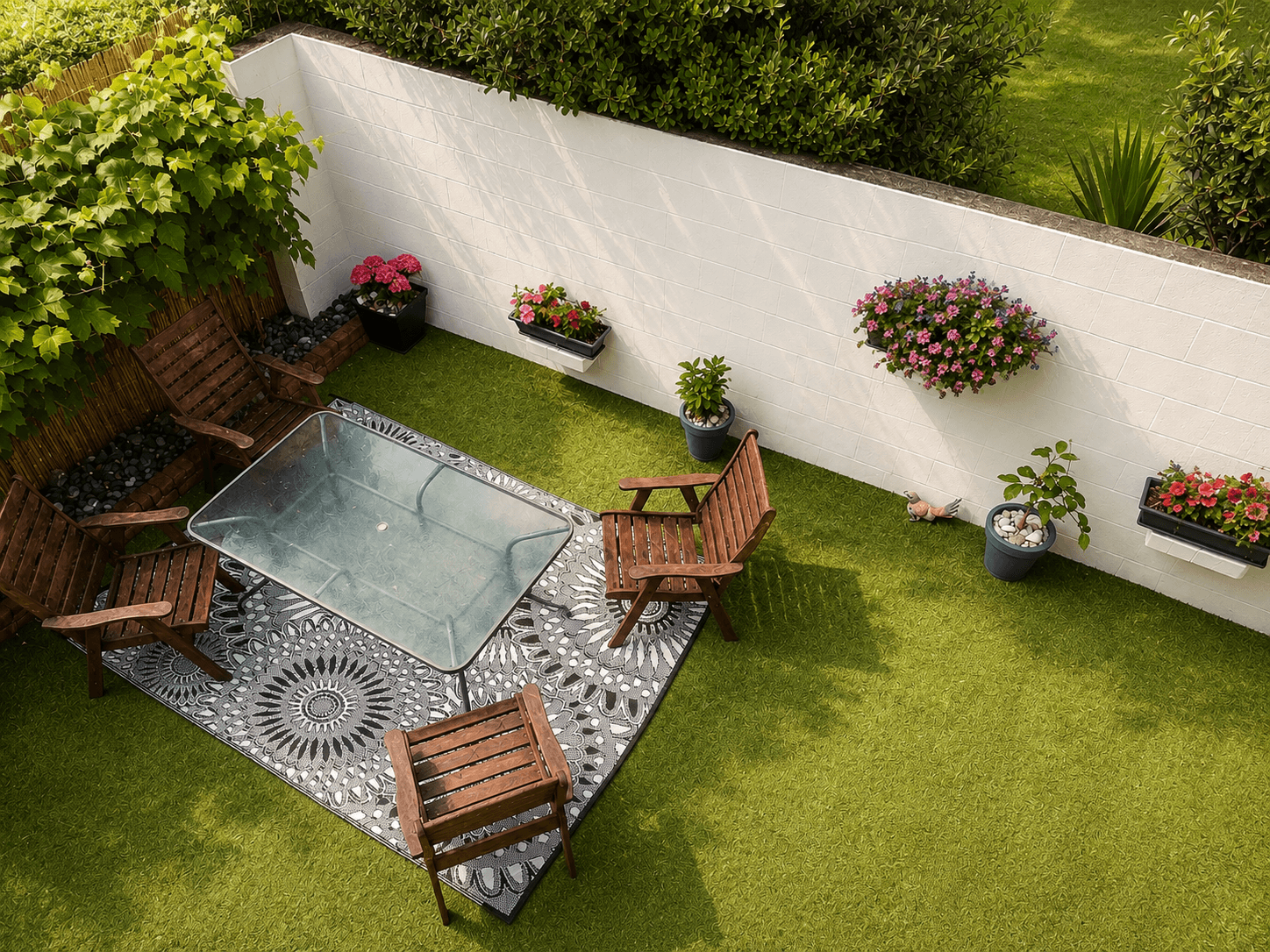The fenced courtyard