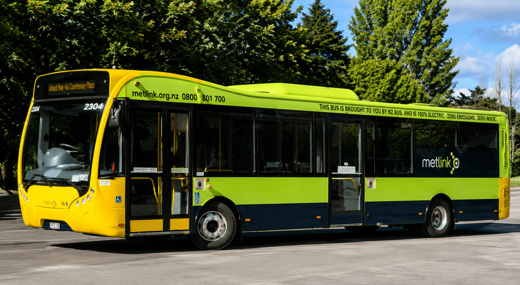 A Metlink electric bus, the local bus service